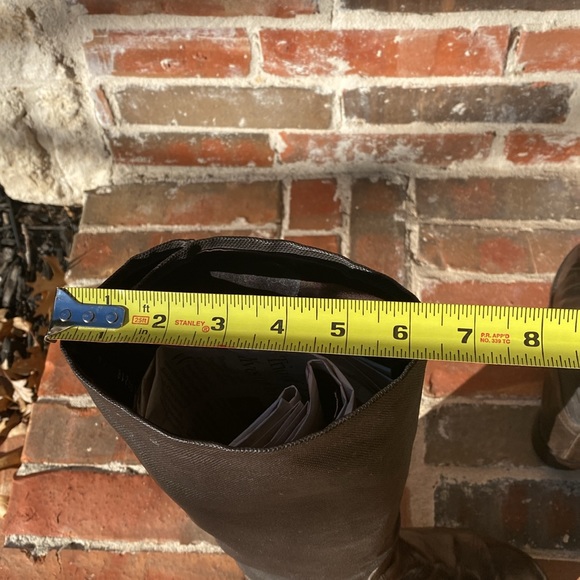 Stuart Weitzman Ludlow Leather Canvas Riding Boots - Picture 8 of 16